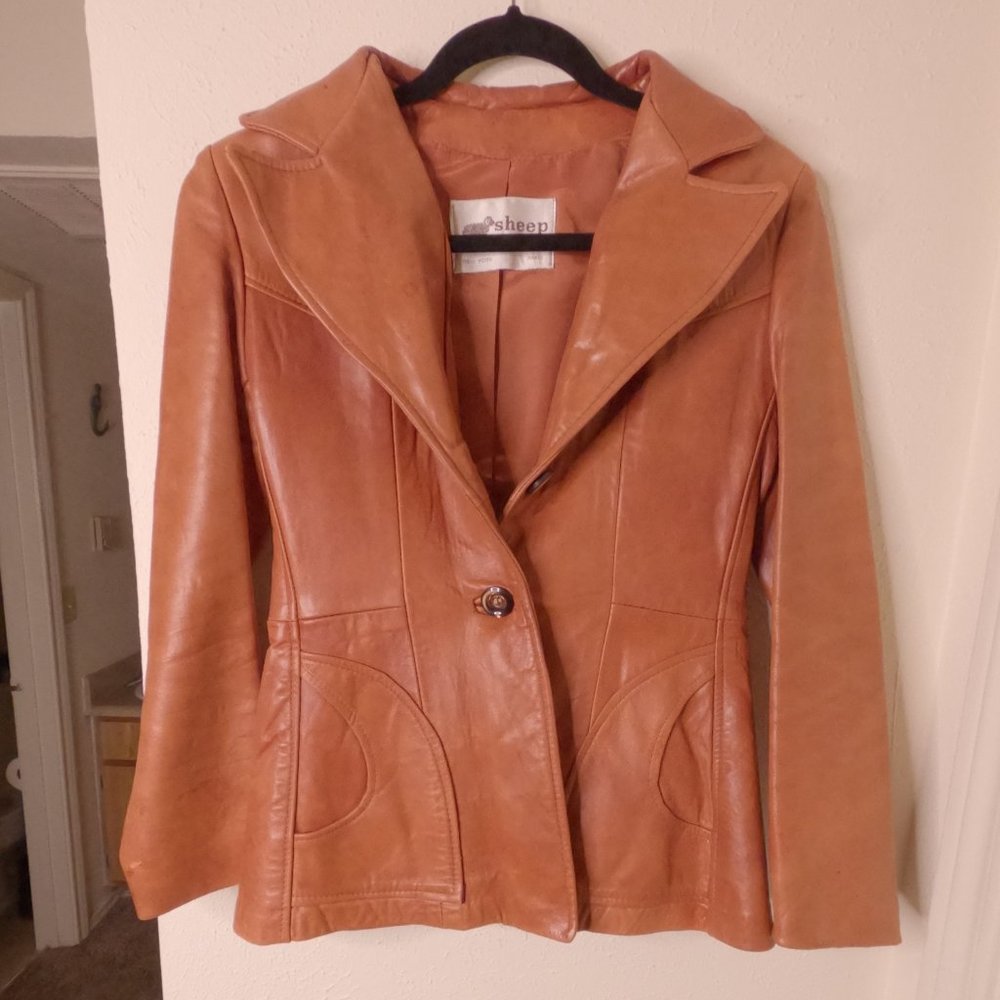 1970s Vintage Leather Jacket- Sheep Mates
